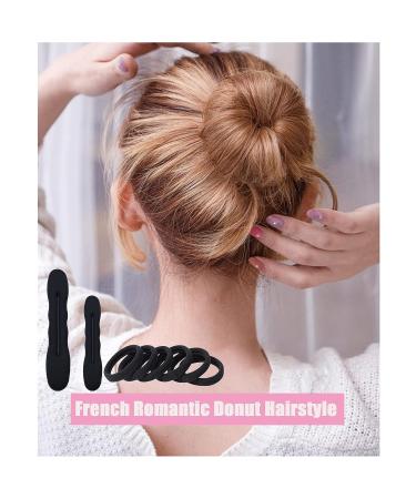 6 Pack Hair Bun Maker | Easy Magic Snap Roll Sponge Donut Hair Maker for Women - Black - Buy Online on GoSupps.com