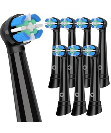 Toothbrush Replacement Heads Compatible with Oral B IO Replacement Heads Brush Heads Compatible with Oral B iO Series 3/4/5/6/7/8/9 Electric Toothbrush Black Pack of 8