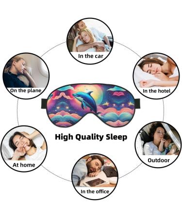 Ultra-Soft Dolphin Print Eye Mask - Colorful Starry Sky Light-Blocking for Comfort & Restful Sleep - International Shipping Available - Buy Online on GoSupps.com