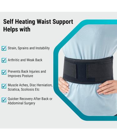 360 RELIEF Self-Heating Magnetic Therapy Belt - Lumbar Support for Abdominal and Back Pain Relief - Large Black with Mesh Laundry Bag - Buy Online on GoSupps.com