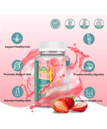Collagen Gummies for Women Sugar Free Hydrolyzed Collagen Peptides Gummies Type I II III V X with Biotin Zinc Vitamins C A B D E for Skin Hair Nails Bone 120 Count 60 Count (Pack of 2) - Buy Online on GoSupps.com