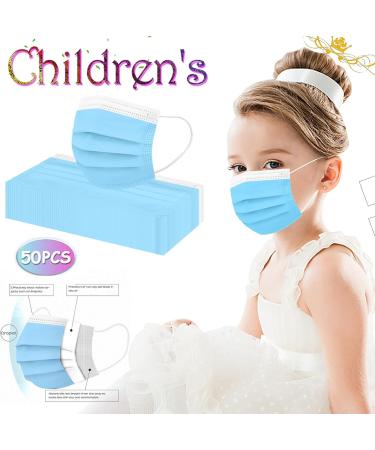 50Pcs Kids Face_Masks 3-Ply Protective PPE Disposable Children Breathable Printed Face Cover for School Outdoor - Buy Online on GoSupps.com