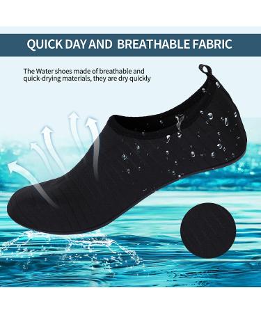 BowenBo Barefoot Water Sports Aqua Socks | Women's 7.5-8.5 Men's 6-7 | Black - Buy Online on GoSupps.com