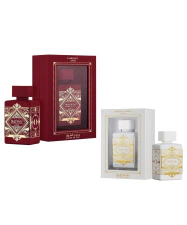 (Pack Of 2) Badee AL Oud Sublime Badee AL Oud Honor & Glory Long Lasting Eau De Parfum Pineapple and Creme Brulee Vanilla Moss & Patchouli Fragrance Perfume Scent 100- ML 3.38 Floz Spray