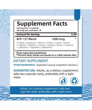 BPC 157 Peptide Capsules - 1000mcg 60 Capsules BPC-157 Protective Compound for Muscle Workout Recovery Non-GMO Dairy Free Gluten Free - Buy Online on GoSupps.com