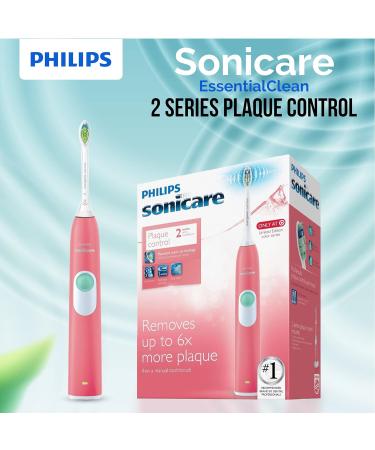 PHILIPS Sonicare EssentialClean Electric Toothbrush with DiamondClean Brush Head - Rechargeable Sonic Toothbrush with Travel Case (Pink) - Buy Online on GoSupps.com