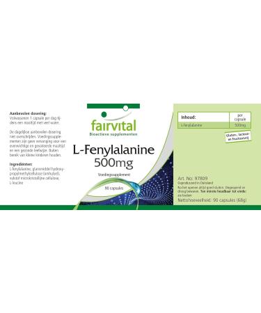 Fairvital | L-phenylalanine 500mg - set pour pendant 3 mois - VEGAN - Fortement dos - 90 capsules - acide amin essentiel - Buy Online on GoSupps.com