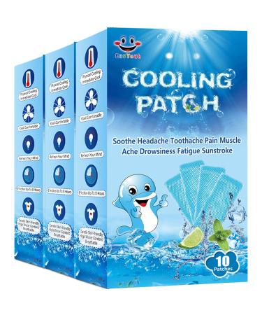30 Sheets Cooling Patches for Fever Discomfort & Pain Relief Cooling Relief Fever Reducer Soothe Headache Pain 10 Count Per Box (3 Boxes) - Buy Online on GoSupps.com