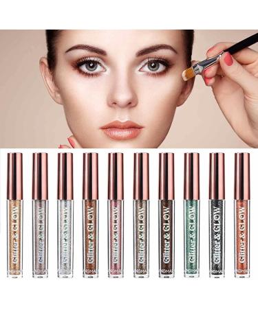 Liquid Eyeshadow Set - 10 Colors Eye Shadow Kit Shimmer Eye Shadow Waterproof Long Lasting Quick-Drying Sparkling Eye Shadow Makeup Kits - Buy Online on GoSupps.com