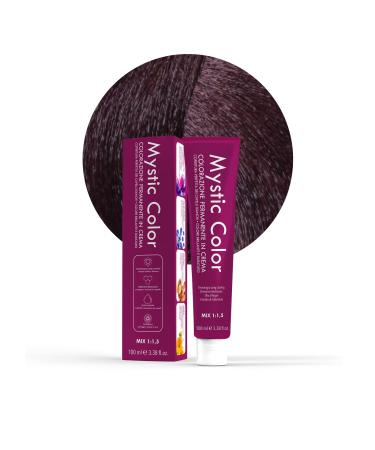 Mystic Color - Permanent Cream Colouring with Argan Oil and Calendula - Long Lasting Hair Dye - Mahogany Brown Color 4.5-100ml