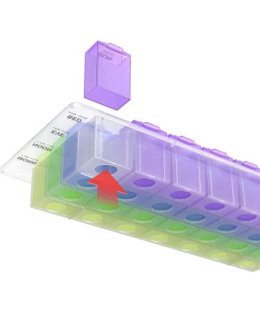 EZY DOSE 7-Day Pill Case - Weekly Medicine Planner & Vitamin Organizer BPA Free Detachable Compartments Easy Use Rainbow Colors - Buy Online on GoSupps.com