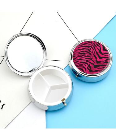 Portable 3 Compartment Pill Box - Zebra Tiger Leopard Print Travel Pill Organizer for Handbag & Pocket - Buy Online on GoSupps.com