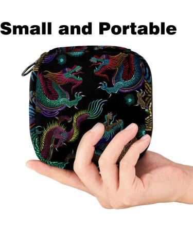 Portable Women's Binding-Up Bags | Menstrual Cup Pocket | Multicolored Chinese Dragon Design for Teens - Buy Online on GoSupps.com