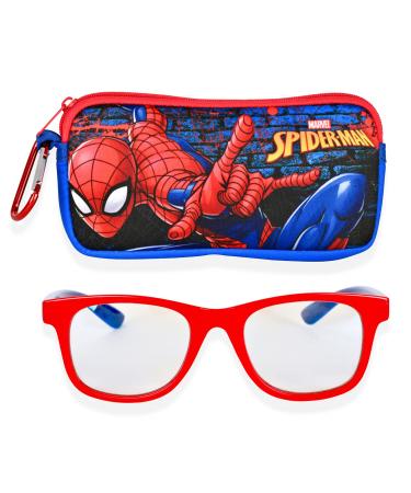 Spiderman Blue Light Glasses for Kids Computer Eyeglasses with Carrying Case | Gaming Glasses for Boys (Red/Blue)