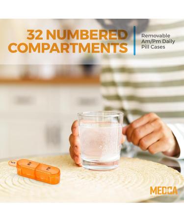 Monthly Pill Organizer - 30 Day AM PM Pill Box with Removable Daily Organizers | Perfect for Morning & Night Medication Management - Buy Online on GoSupps.com