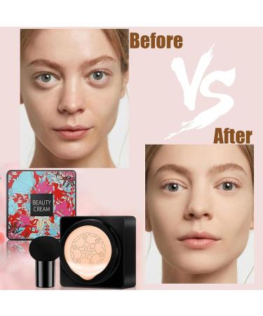 Mushroom Head Air Cushion CC Cream Moisturizing Concealer Cream Full Coverage Foundation Brightening Pigment CC Liquid Foundation BB Cream Gift For Women (ivory) 1 g (Pack of 1) ivory - Buy Online on GoSupps.com