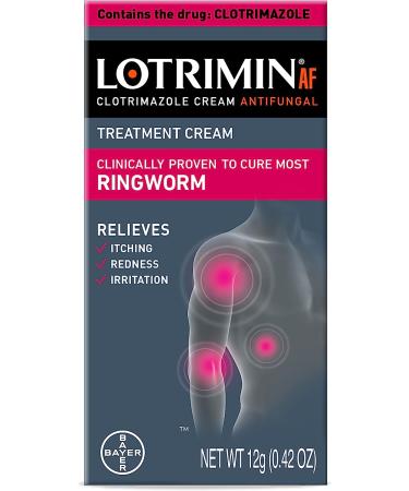 Lotrimin AF Ringworm Cream 1% Clotrimazole - Effective Antifungal Treatment for Adults and Kids - .42 Ounce (12g) - Buy Online on GoSupps.com