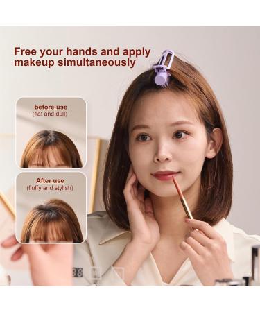 Quzente Volume Hair | Styling Hair Curling Tool | Curling Make Up Brush Roller Tool Curlers on Top of Head 2-in-1 Retractable Styling Comb Wavy Hair Products for Hair Salon Purple - Buy Online on GoSupps.com