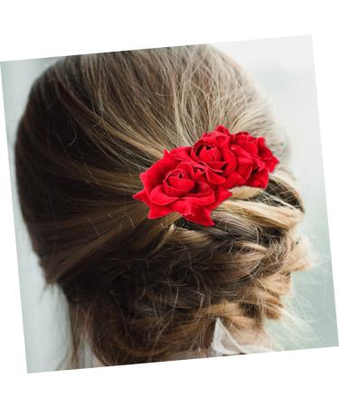 Didiseaon 1pc Red Rose Hair Comb Pearl Hair Pin Red Rose Flower Hair Comb The Rose for Women Floral Comb Hair Combs for Women Barrettes for Women Bride Wedding Headgear - Buy Online on GoSupps.com