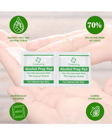 CareLiving 70% Isopropyl Alcohol Prep Pads - 400 Pack, Medical-Grade Individually-Wrapped Cotton Swabs for First-Aid Kits - Buy Online on GoSupps.com