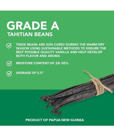 Slofoodgroup Gourmet Tahitian Vanilla Beans - Premium Grade A Pods from Papua New Guinea - 5 Count for Cooking, Baking, Ice Cream - Buy Online on GoSupps.com