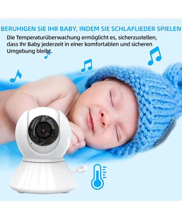 Burnnove Baby Monitor with 3.5-Inch Camera | Remote-Controlled Pan-Tilt | Night Vision 2x Zoom Eco Mode & Temperature Test - Buy Online on GoSupps.com