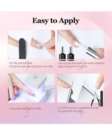 Modelones Gel Nail Kit  500Pcs Soft Gel Nail Tips Almond Shape  4 In 1 Nail Glue Nail Prep Dehydrate & Portable Led Lamp Nail Clipper  Easy Nail Extension Set for Easter Nail Art  Gift for Women A2-Almond Tips 500 - Buy Online on GoSupps.com