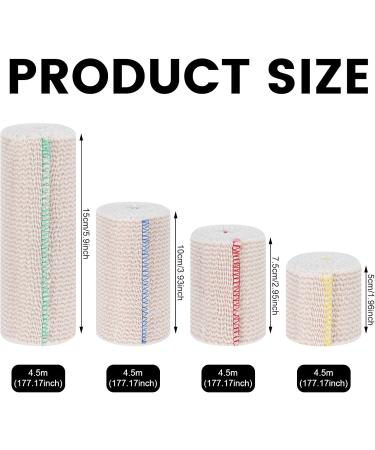 7 PCS Premium Elastic Bandage Wraps - Compression Leg Bandages Self-Closing Washable & Reusable Latex Free Hook & Loop Fasteners - Buy Online on GoSupps.com