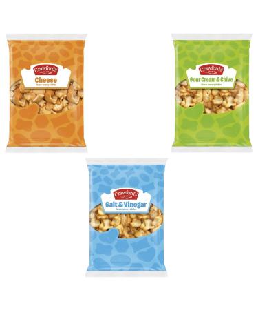Crawfords Crackers Snacks Pick N Mix - Choose From 3 Flovours - Cheese Sour Cream & Chive Salt & Vinegar - Flavour Savouries Nibbles - Pack of 3