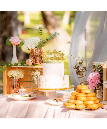 Tenhaisi Gold Glitter First Holy Communion Cake Topper Baptism/Christening/Confirmation/Baby Shower/Birthday/Communion Party Decoration - Buy Online on GoSupps.com