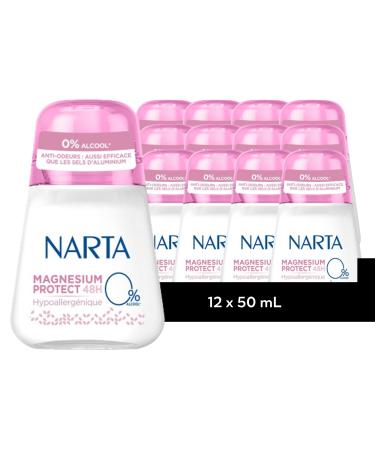 [LOT OF 12] Narta Women's Deodorant Roll-on Magnesium Protect Hypoallergenic 50ml
