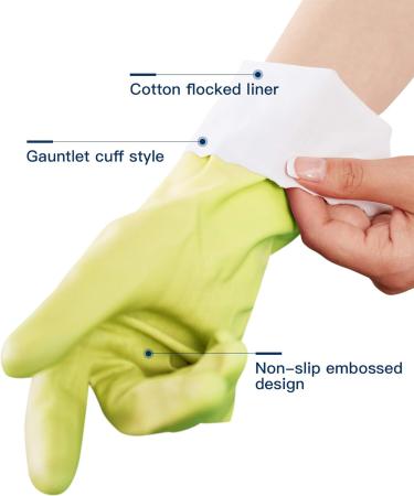 Lanon Wahoo Reusable Household Gloves - Skin-Friendly Cotton Lined Kitchen & Cleaning Use Cyan Size S - 3 Pair Pack - Buy Online on GoSupps.com
