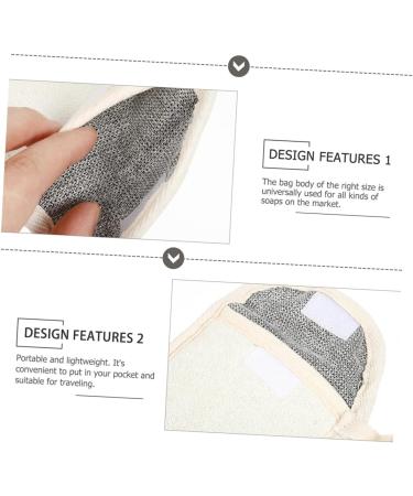 VINTORKY 5pcs Black Linen Soap Bag Facial Exfoliating Meshes Exfoliating Soap Bag Exfoliator Mitt Flax - Buy Online on GoSupps.com