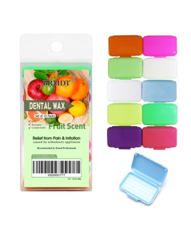 BRMDT Braces Wax, Dental Wax for Braces Moldable Orthodontic Wax for Retainer/Brace Wearers, Food Grade Matial, Colourful Pack 10Pcs