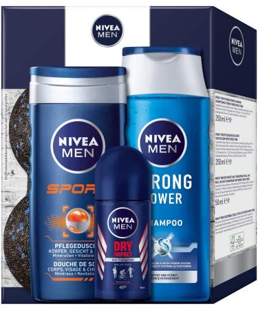 Nivea Men Sport Gift Set | Ultimate Grooming Kit with Shower Gel Shampoo Antiperspirant & Fascia Ball - Perfect Gift for Men - Buy Online on GoSupps.com