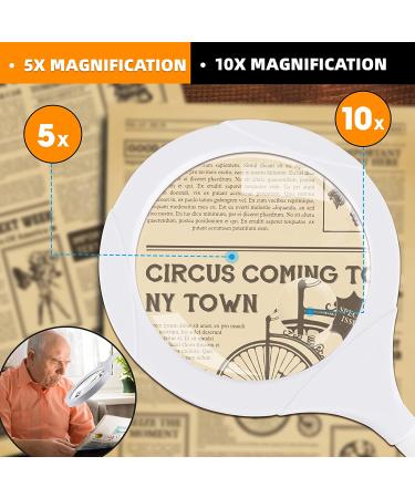 Table & Desk LED Magnifying Glass with Light and Stand - 5X 10X USB Magnifier Lamp for Close Work, Reading, Hobbies, Repair, Painting, Sewing - Buy Online on GoSupps.com
