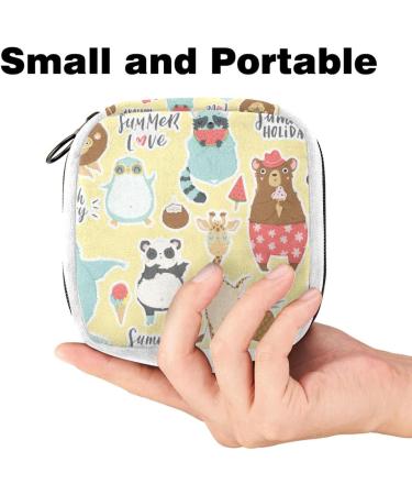 GIAPB Sanitary Napkin Storage Bag | Period Tampon & Makeup Pouch | Animals Summer Color - Buy Online on GoSupps.com