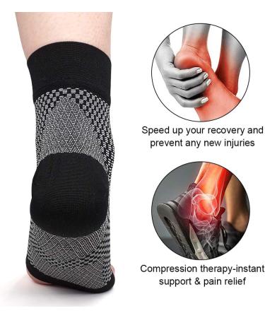 Compression Arch Support Sleeves with Gel Pads for Plantar Fasciitis & Foot Pain Relief - Medium Size (1 Pair) - Buy Online on GoSupps.com