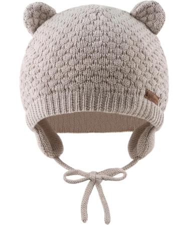 XIAOHAWANG Baby Boy Knit Beanie Hat | Cute Bear Infant Toddler Girl Hat | Autumn Winter 0-6 Months Beige - Buy Online on GoSupps.com