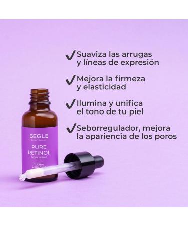  Segle Clinical Segle Clinical | Pure Retinol Serum | Global Antiaging | Anti-wrinkle with pure retinol and marine retinol | 30 ml - Buy Online on GoSupps.com