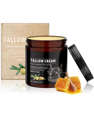 Ledeak Rindertalg Cream 120 g Natural Beef Tallow Cream Beef Tallow for Skin with Honey & Beeswax Deep Moisturizing Beef Tallow Honey Balm for Face & Body