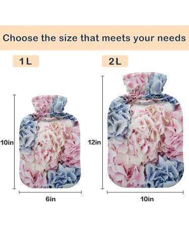 Naanle 2L Hot Water Bottle with Lid - Hydrangeas Design for Menstrual Cramps Relief & Heat Therapy - Buy Online on GoSupps.com