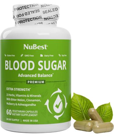 Blood Sugar - Advanced Formula with Bitter Melon Ashwagandha Cinnamon Chromium Magnesium Vitamins Alpha Lipoic Acid Cayenne Pepper & More | Pack 2 New 60 Count (Pack of 2) - Buy Online on GoSupps.com