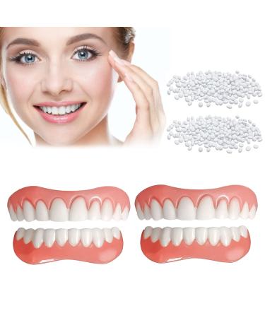 Fake Teeth, 4 PCS Dentures Teeth for Women and Men, Dental Veneers for Temporary Teeth Restoration, Nature and Comfortable, Protect Your Teeth and Regain Confident Smile, Natural Shade White-4pcs-01