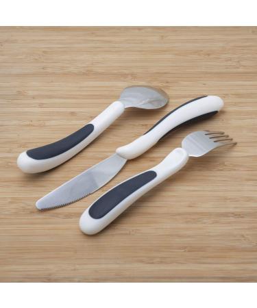 NRS Healthcare Kura Care Adult Cutlery Set - Easy Grip, Black & White - Single - Buy Online on GoSupps.com