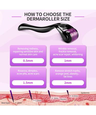 Dermaroller 0.25 mm Needles - 540 Titan Microneedle for Skin Regeneration Facial Care Hair Growth & Beard Stimulating | Reduce Hair Loss - Buy Online on GoSupps.com