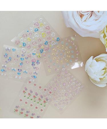 Colorful Flower Nail Art Stickers Decals - 3D Self-Adhesive Designs for Manicure - 30 Sheets - Buy Online on GoSupps.com