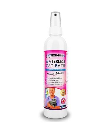 Vet Recommended Waterless Cat Shampoo & Conditioner - Apple Extract (8 Oz/240 ml). Simple Spray & Easy to Use. for Sensitive Skin, Detergent and Alcohol Free. Made in USA