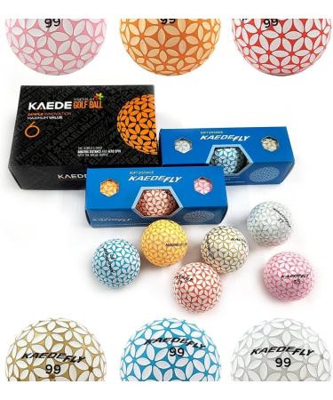 Kaede 2 Tone Colored Golf Balls (6-Pack) - Fly Distance Technology - Buy Online on GoSupps.com