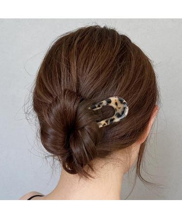 U Shadow Hairpins - French Style Hair Forks & Cellulose Acetate Hair Styling Accessories for Women & Girls | 4 Reusable Tines Hair Chicken Hooks - Buy Online on GoSupps.com